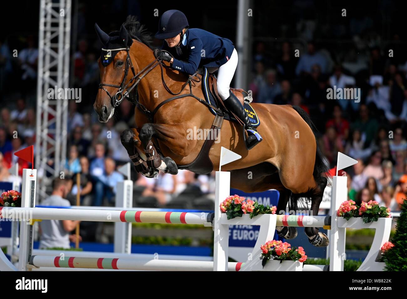 Rotterdam, Netherlands. 23rd August, 2019.Malin Baryard-Johnsson SWE with H&m Indiana during the Longines FEI Jumping European Championship 2019 on August 23 2019 in Rotterdam, Netherlands.  (Photo by Sander Chamid/SCS/AFLO (HOLLAND OUT)  / Credit: Aflo Co. Ltd./Alamy Live News Stock Photo