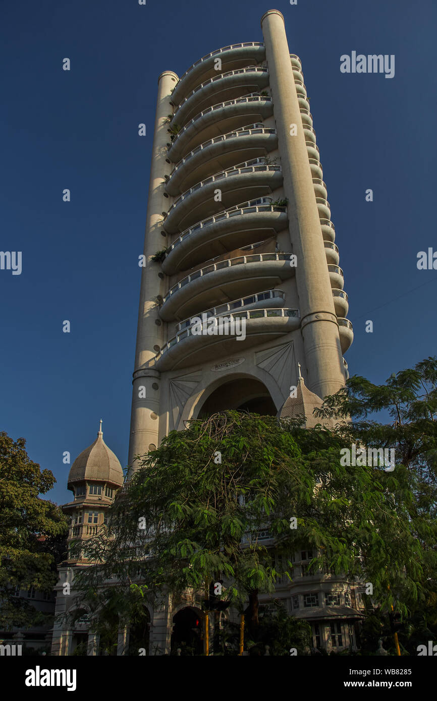 22jan2005 Architecture towering Buckley Court , Colaba , Bombay Mumbai , Maharashtra , India