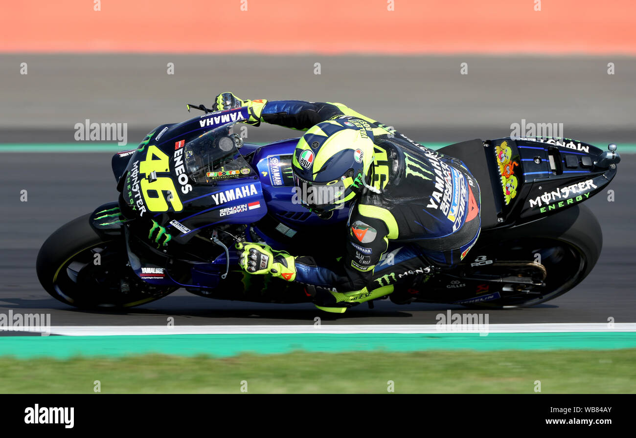 Valentino Rossi during his warm up ahead of the GoPro British Grand Prix  MotoGP at Silverstone, Towcester Stock Photo - Alamy