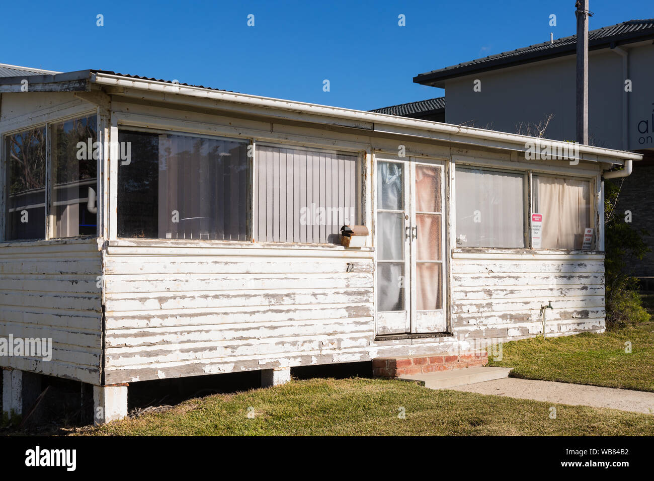 General views of a Weatherboard house, Mollymook Beach, Ulladulla, NSW Australia. Stock Photo