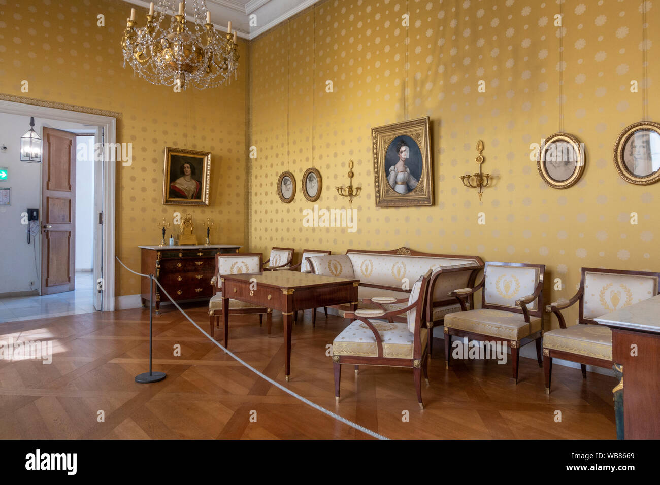 part of the Court Garden Rooms and Charlotte Chambers, Munich Residenz, Munich, Bavaria, Germany. Stock Photo