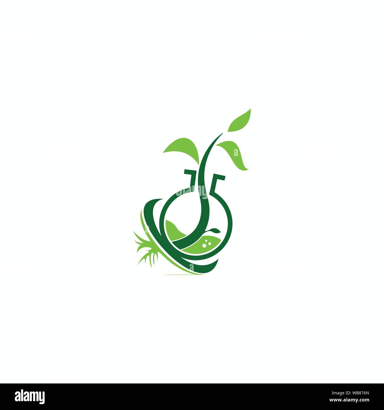 Lap Plant Logo Design Template Stock Vector