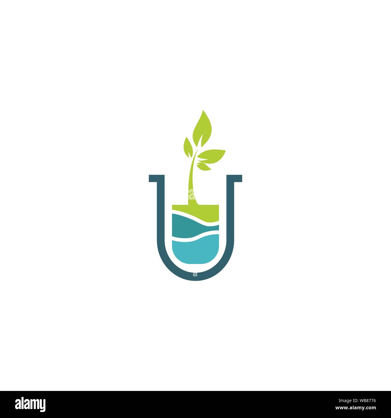 Lap Plant Logo Design Template Stock Vector