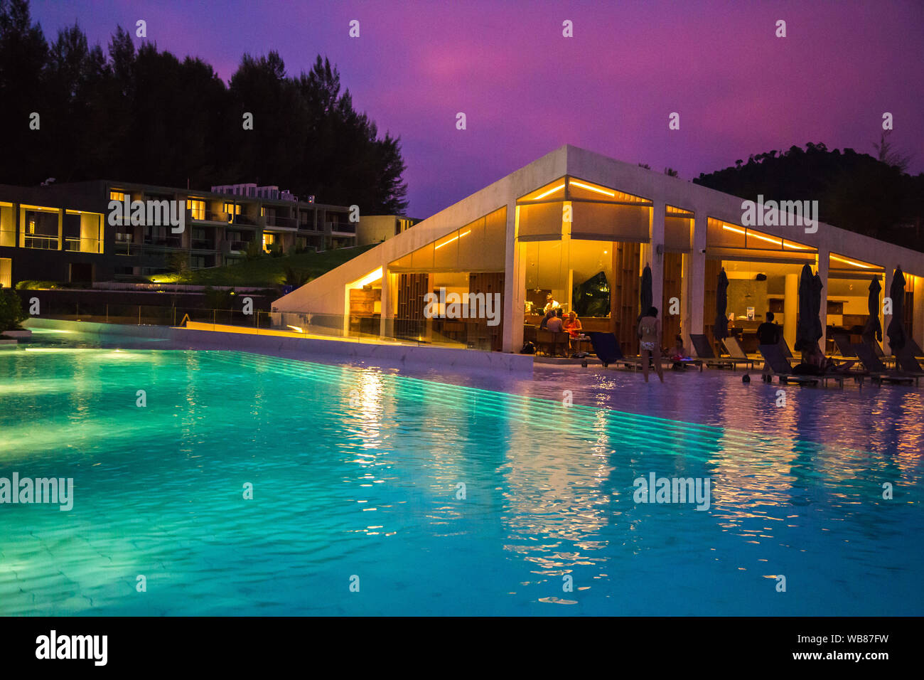 Khao Lak Beach Resort Views At Sunset In Thailand Stock -