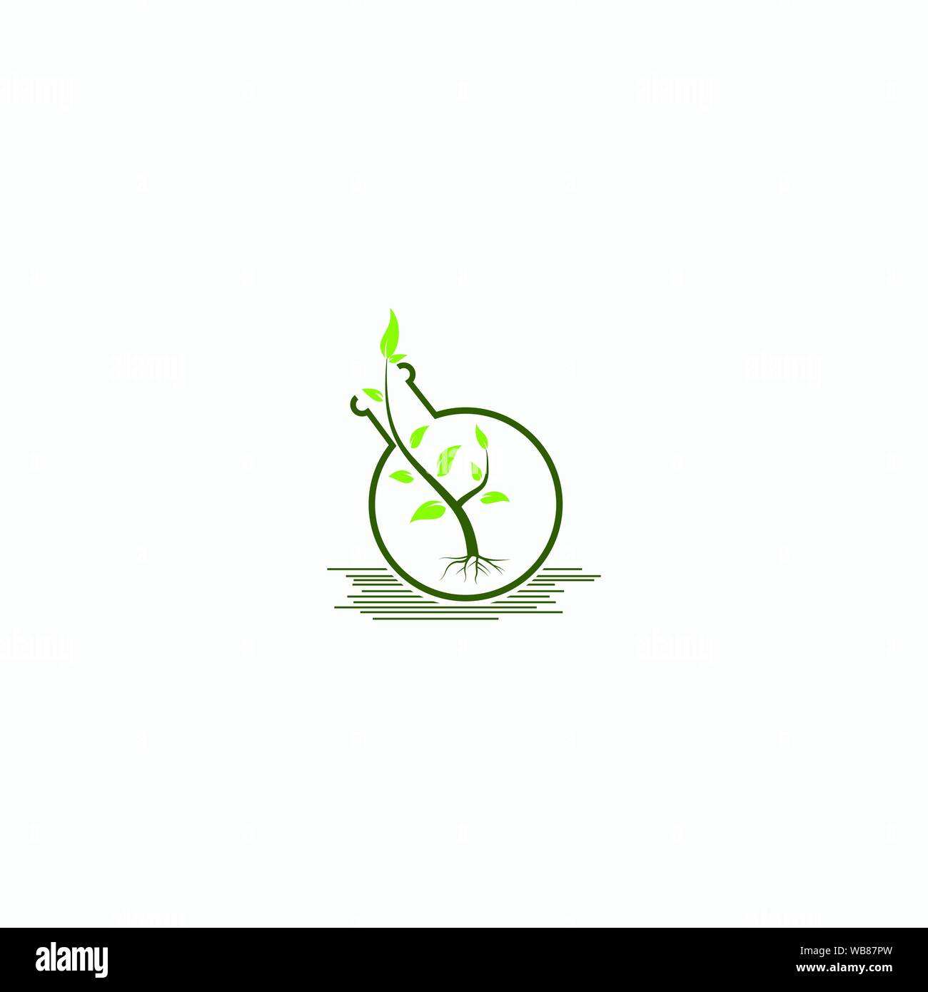 Lap Plant Logo Design Template Stock Vector