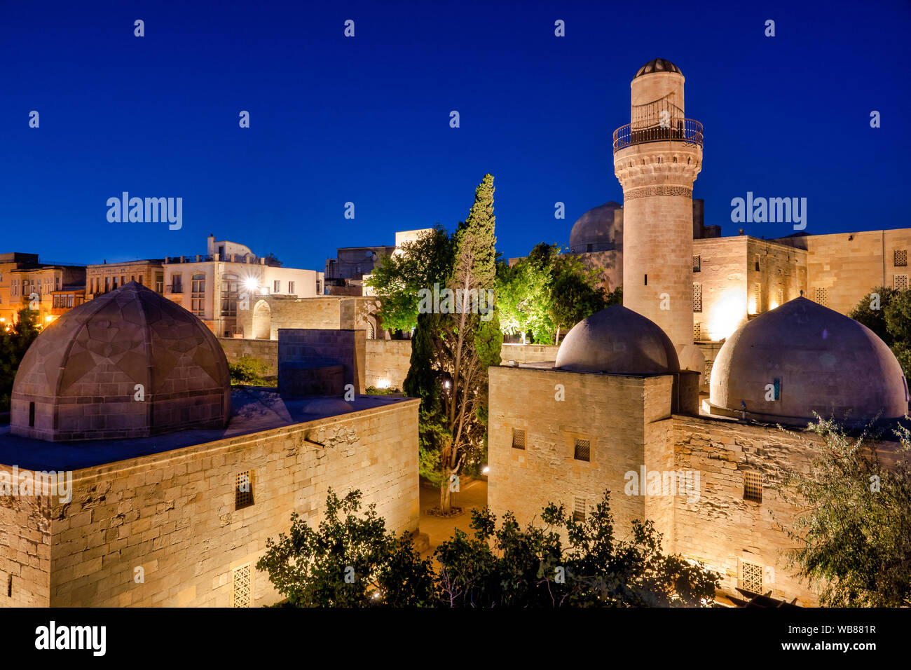 Rear view of the Palace of the Shirvanshahs, Baku, Azerbaijan Stock Photo