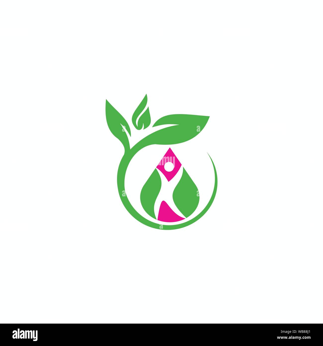 Medicine Logo.Green Fit of health Stock Vector