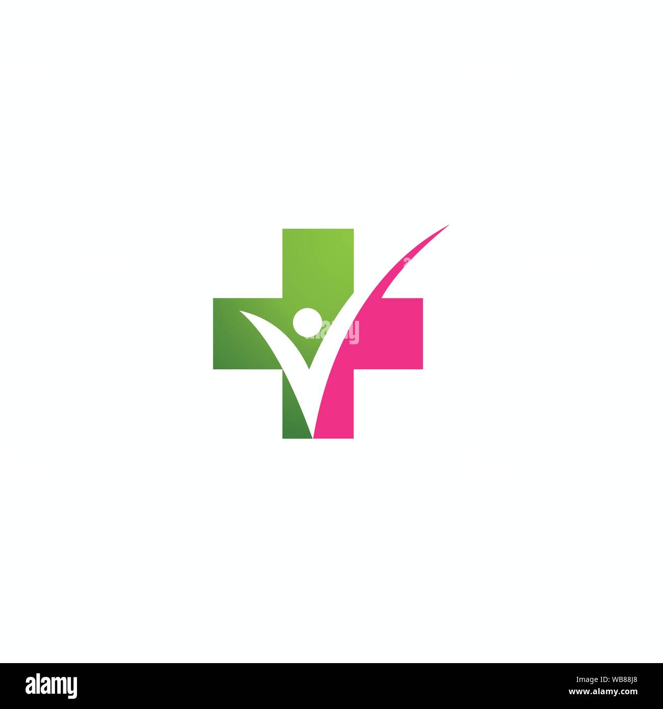 Medicine Logo.Green Fit of health Stock Vector