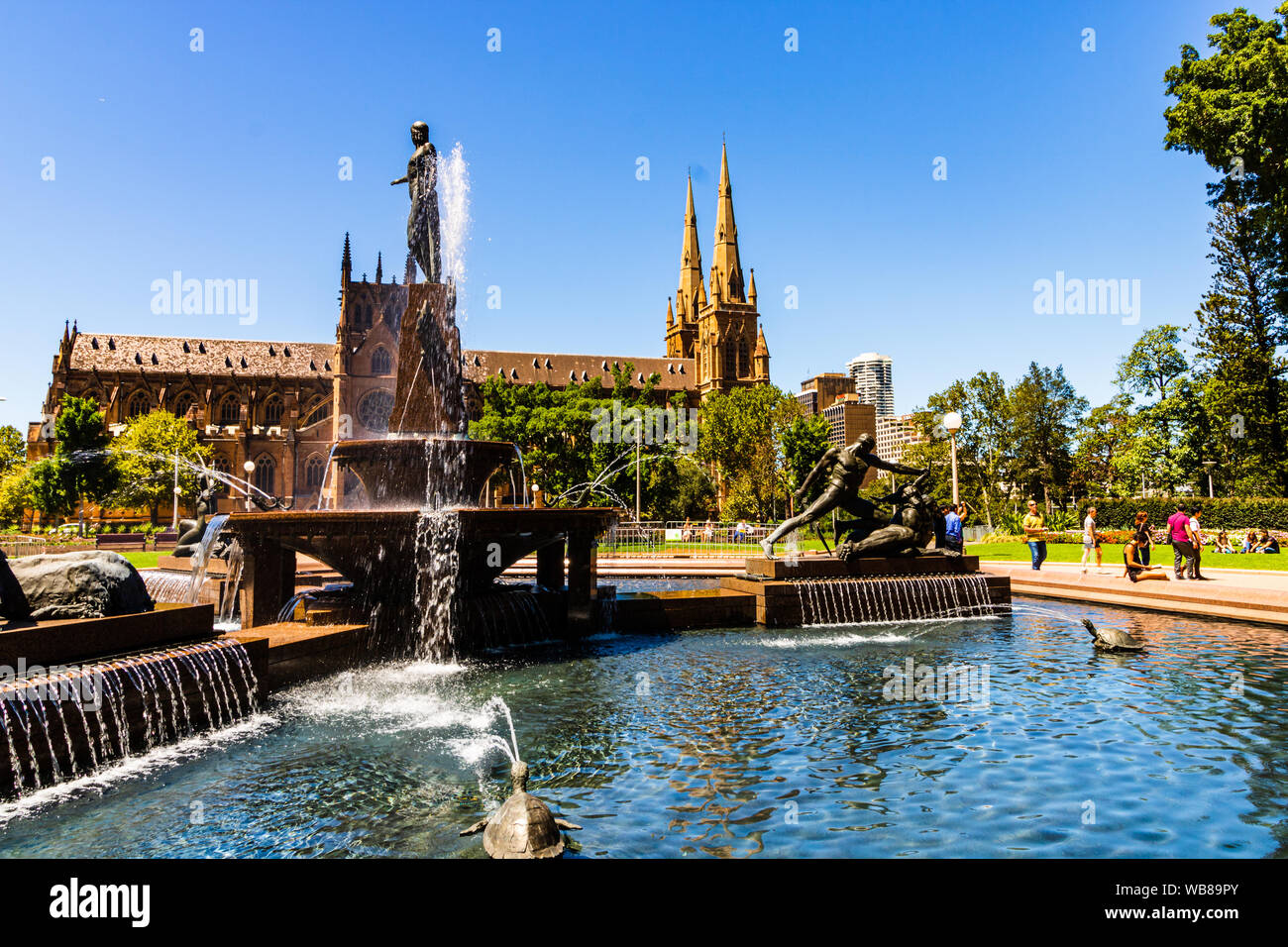 Sydney, Australia 2019. Archibald Memorial Fountain in Hyde Park