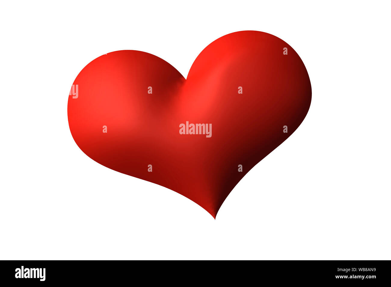 Simply 3D red Heart, illustration isolated on white Background Stock Photo