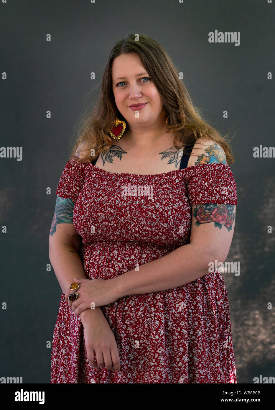 Edinburgh, Scotland, UK. 25th Aug, 2019. Claire Askew. Citizen schools writer-in-residence, Claire Askew is a major new voice in British crime fiction. What You Pay For is her second novel, revolving around the mysterious reappearance of DI Birch's younger brother. Credit: Iain Masterton/Alamy Live News Stock Photo