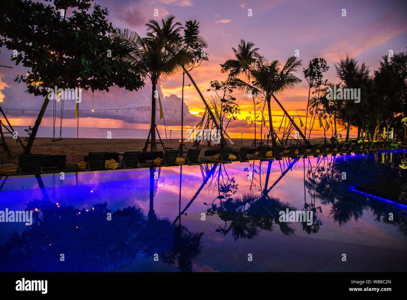 Khao Lak beach resort views at sunset, in Thailand Stock Photo - Alamy