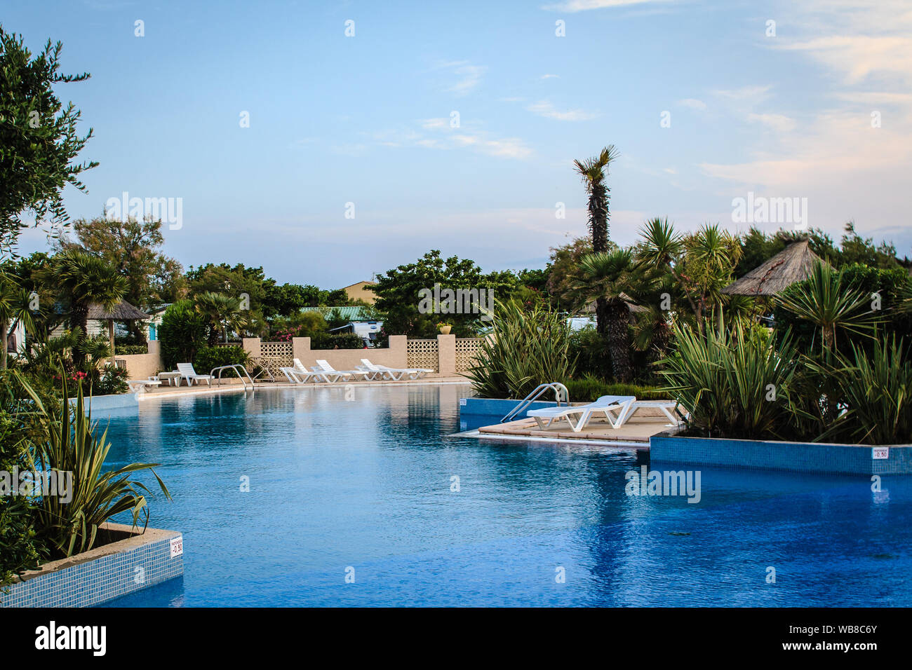 Nice swimming pool at the campsite in france Stock Photo Alamy