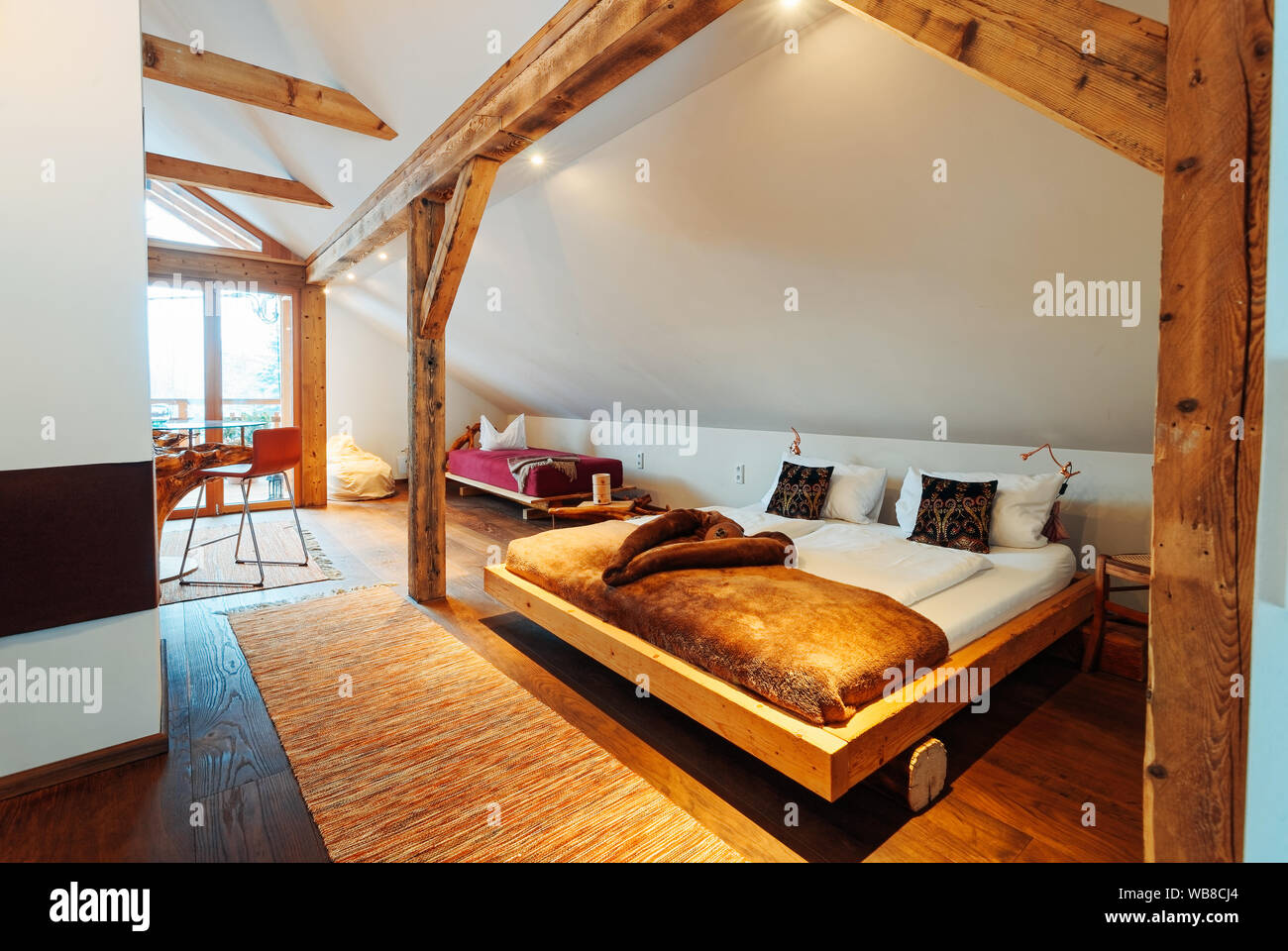 Interior With Bedroom Modern Wood Design Of Bed Wooden