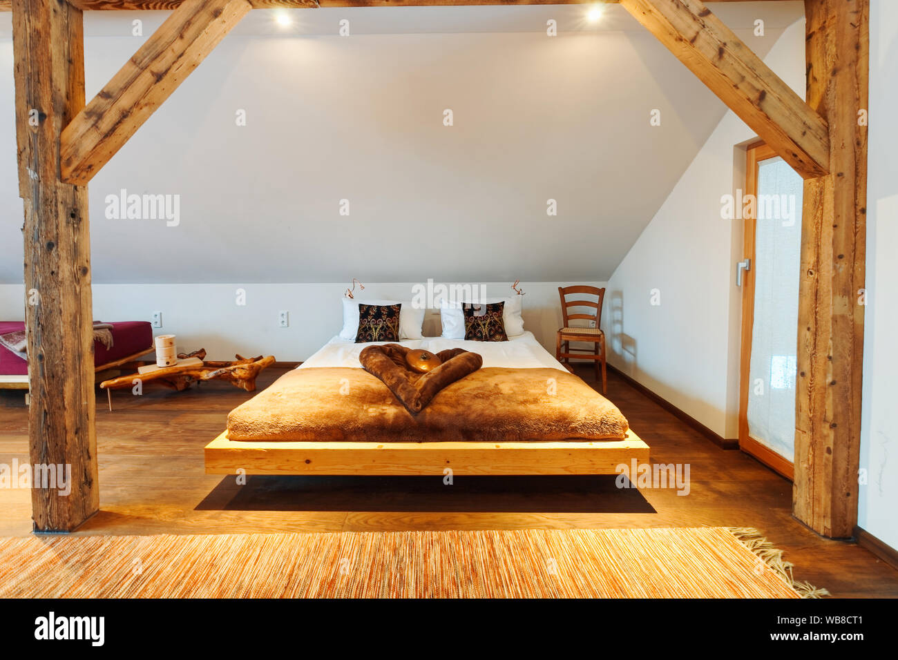 Interior With Bedroom Modern Design Of Bed Wooden