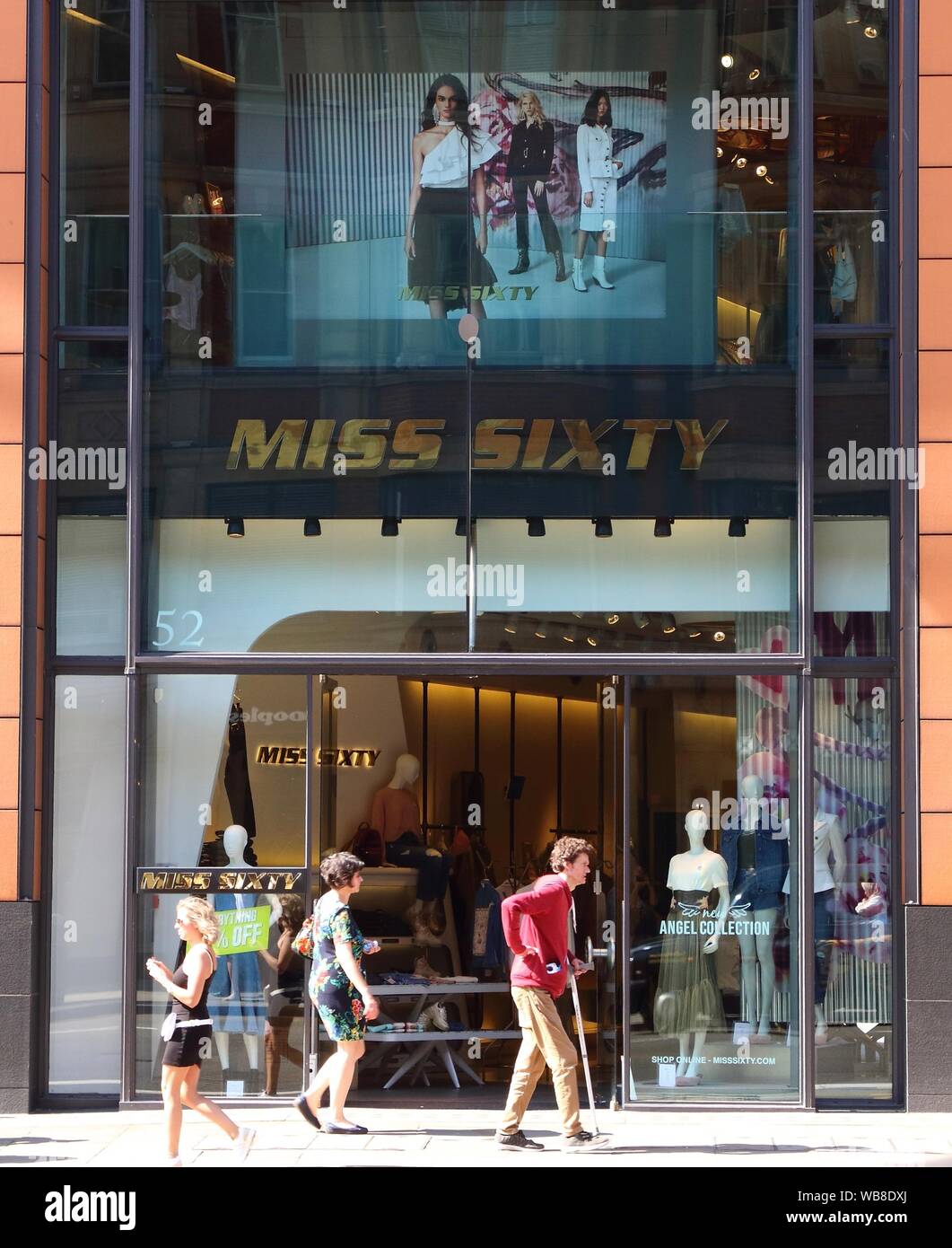 London, UK. 24th Aug, 2019. Italian Fashion brand Miss Sixty has it's store amongst the Luxury brands in London's prestige shopping area in Knightsbridge. Credit: Keith Mayhew/SOPA Images/ZUMA Wire/Alamy Live News Stock Photo