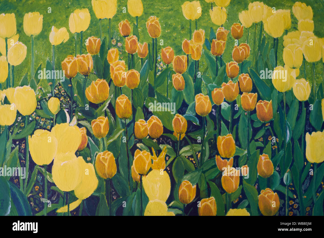 Oil painting flowers texture hi-res stock photography and images - Alamy