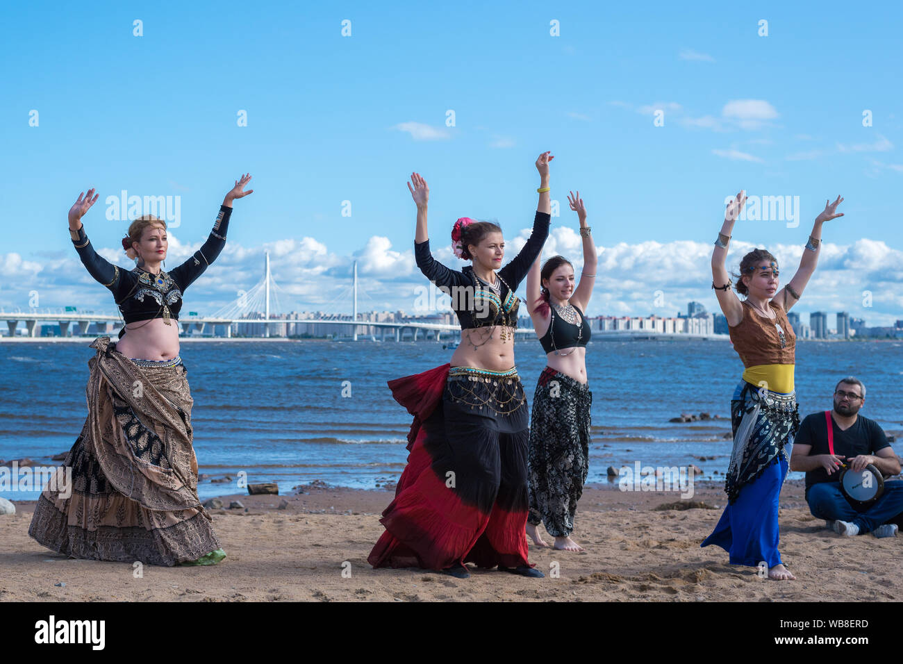 SaintPetersburg, Russia. August 24, 2019 Women dancers in oriental