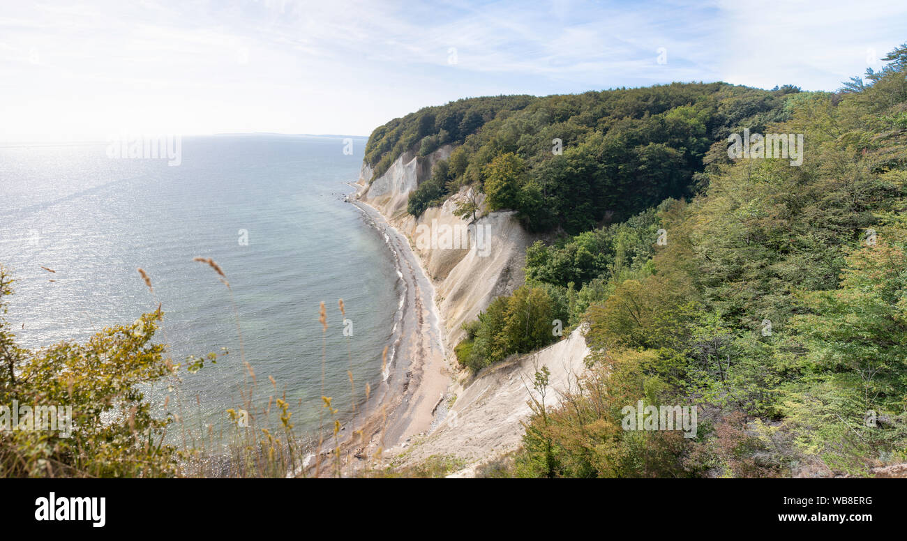 Chalk cliffs on the island Rugen (Rugia). The German Baltic Sea coast ...