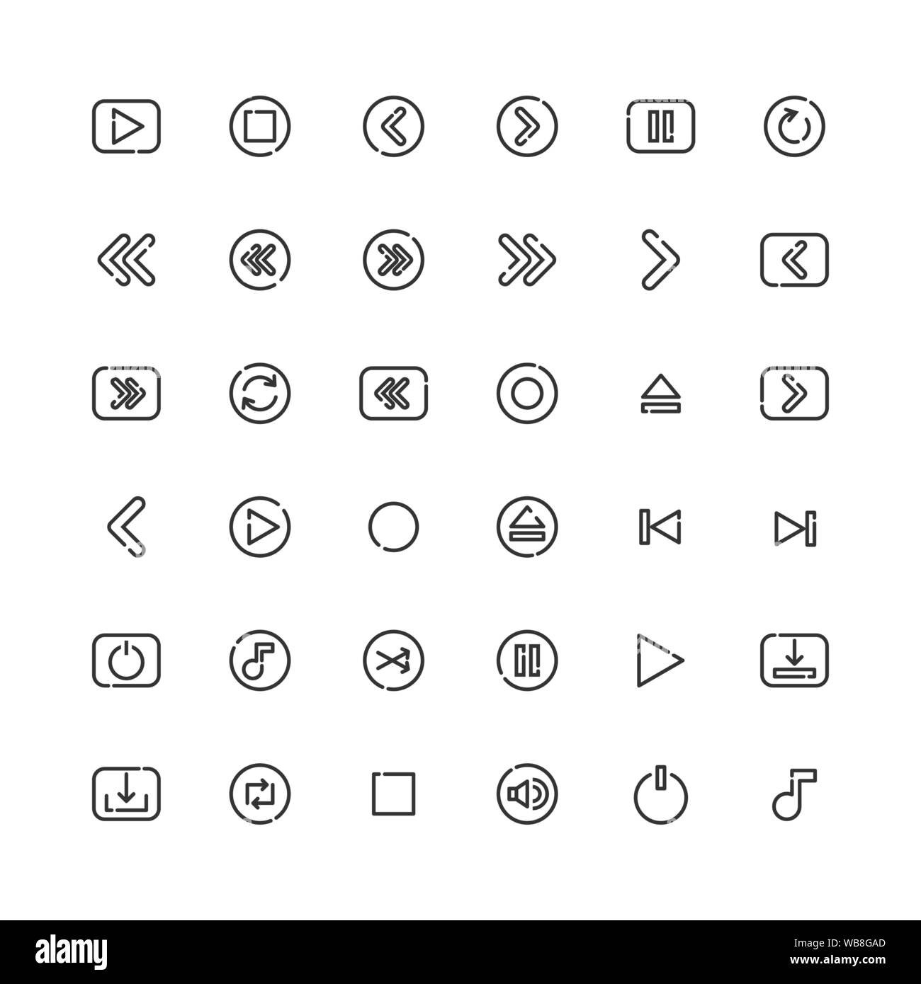 Media outline icon set. Vector and Illustration Stock Vector Image ...