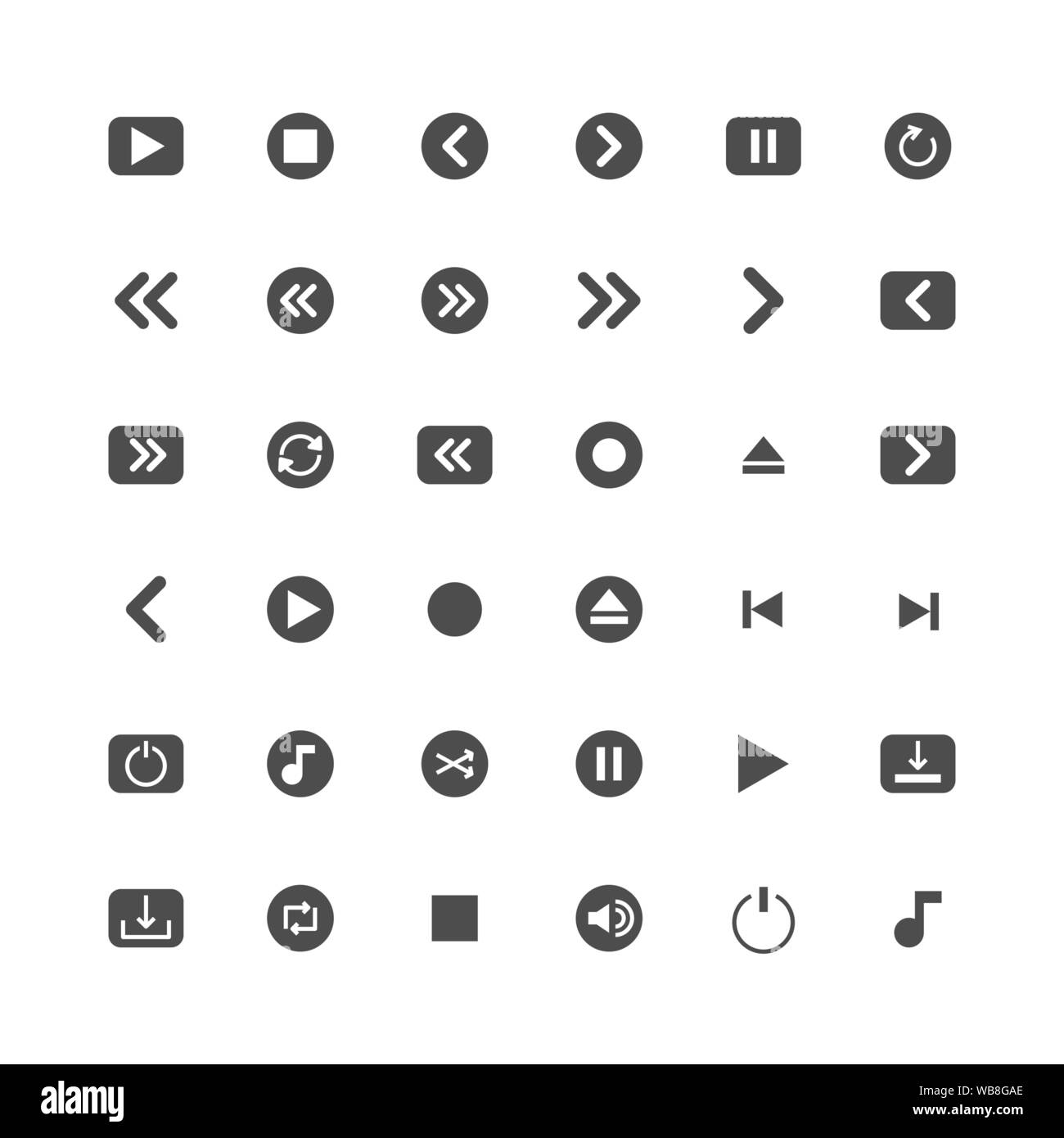 Media solid icon set. Vector and Illustration Stock Vector Image & Art ...