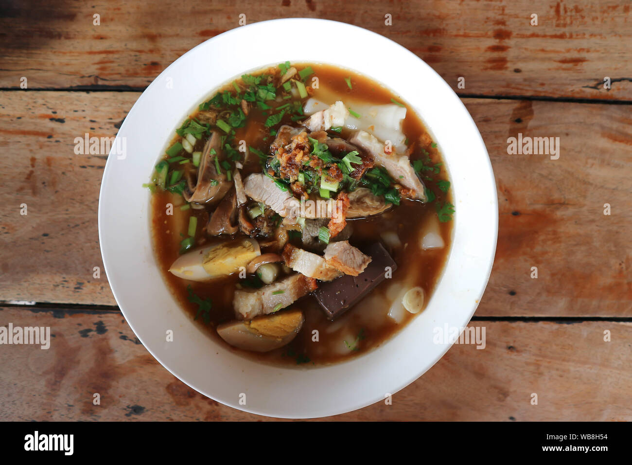 noodle, Chinese noodle or pork and egg noodle Stock Photo