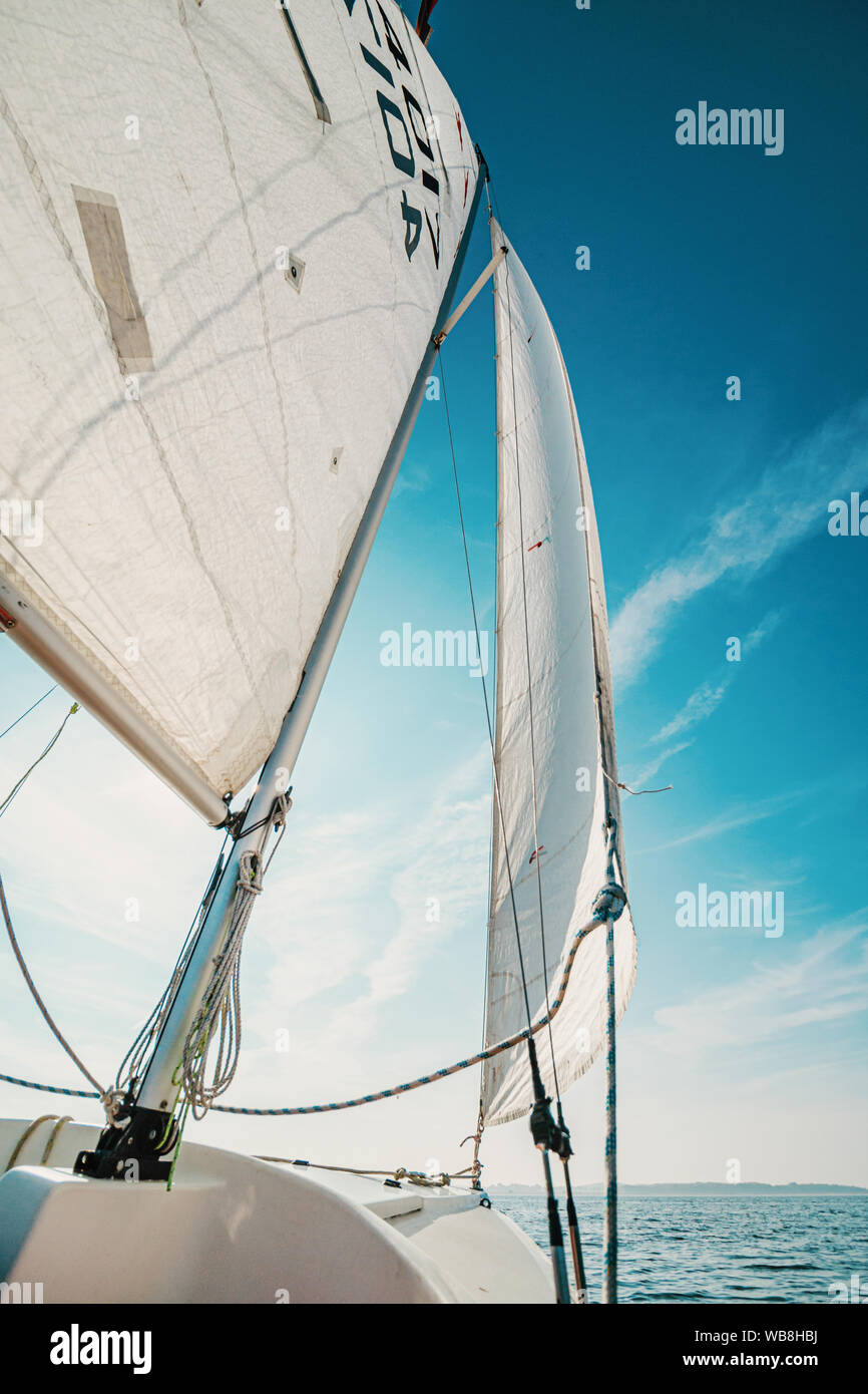 Sails of a yawl in the wind Stock Photo Alamy