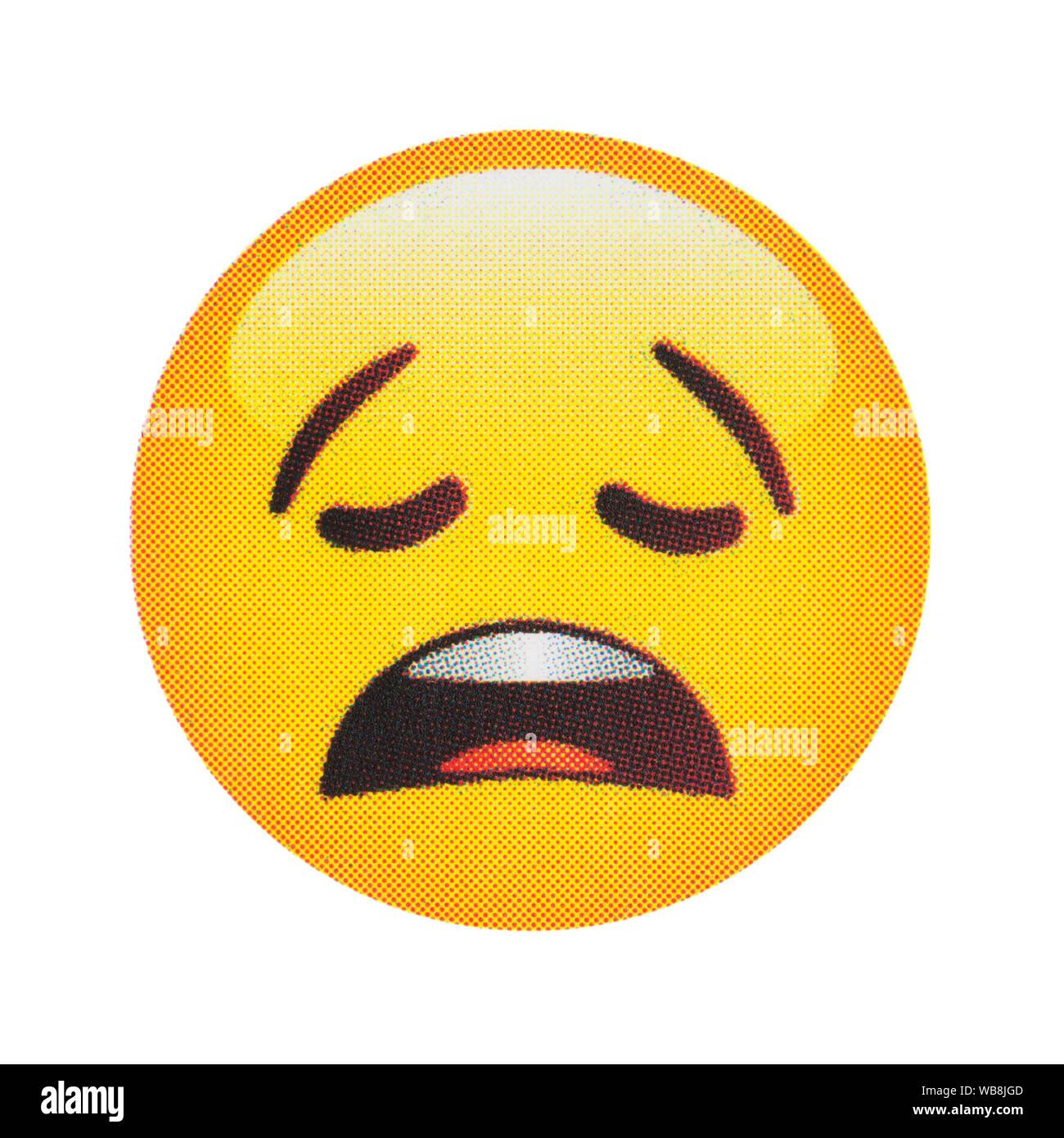 Weary face emoticon Stock Photo
