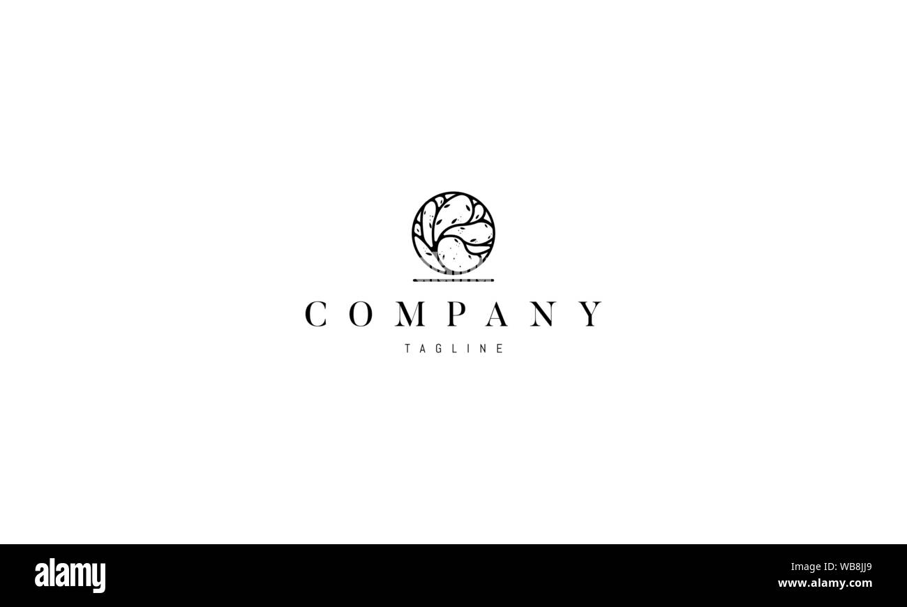 Vector logo with abstract elegant image of a tree in the center of the ...