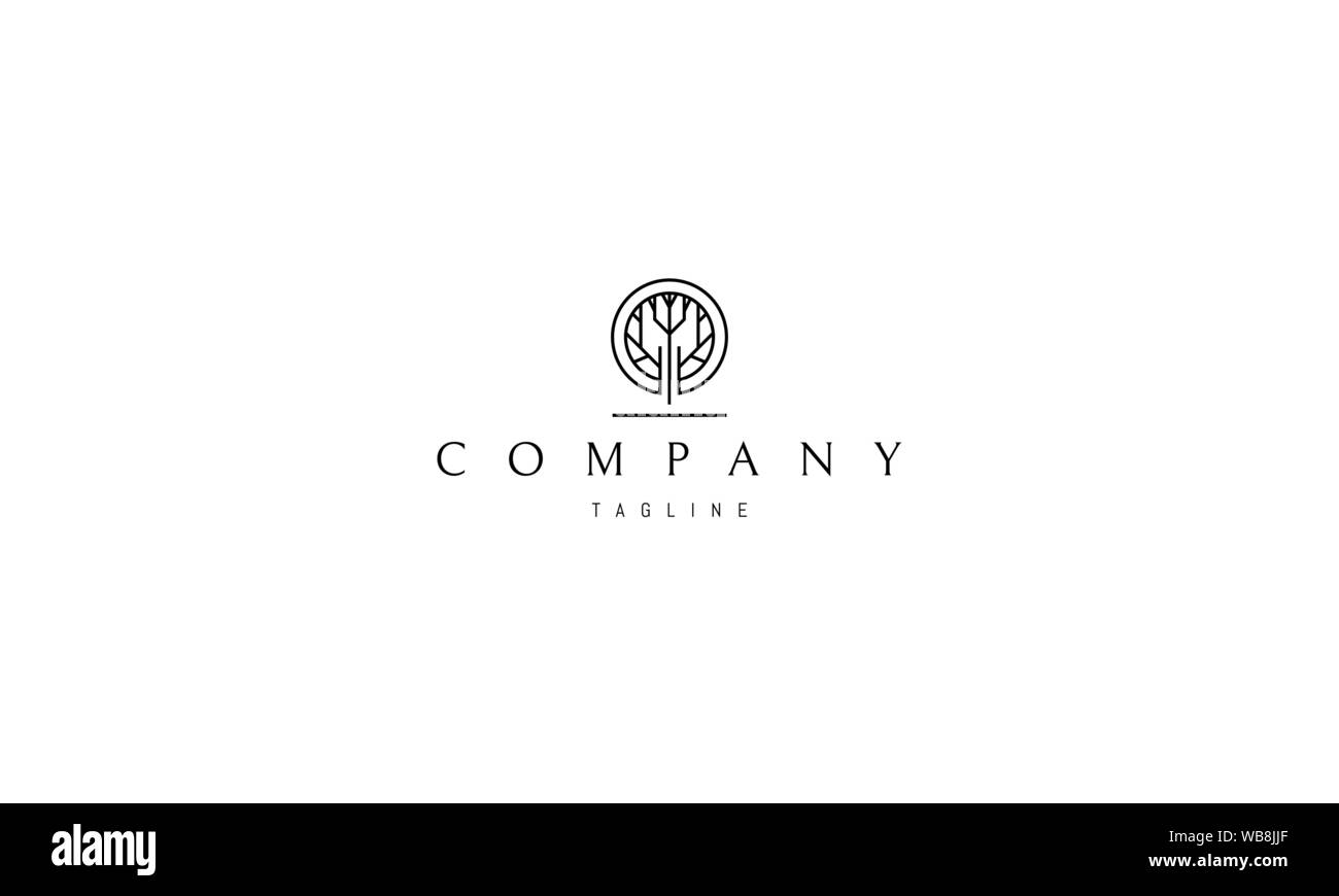 Vector logo with abstract round image of a tree Stock Vector Image ...