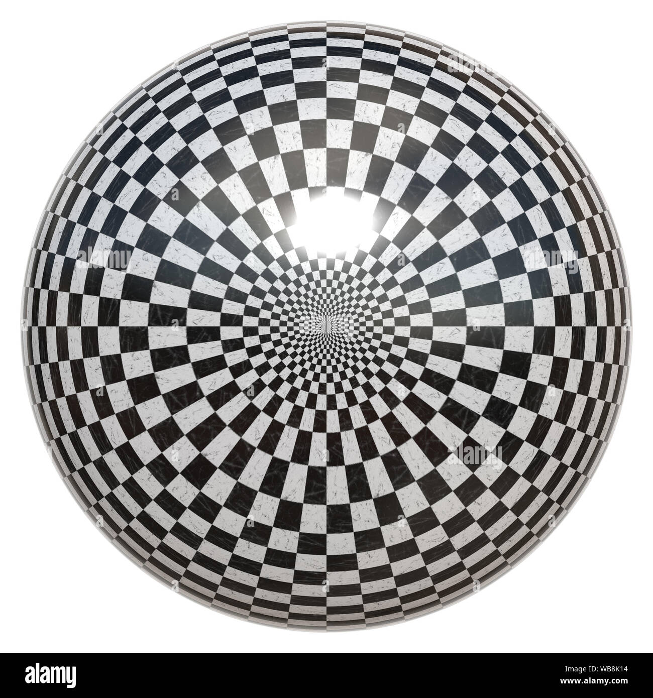 A black and white checkered sphere abstract backaground Stock Photo - Alamy