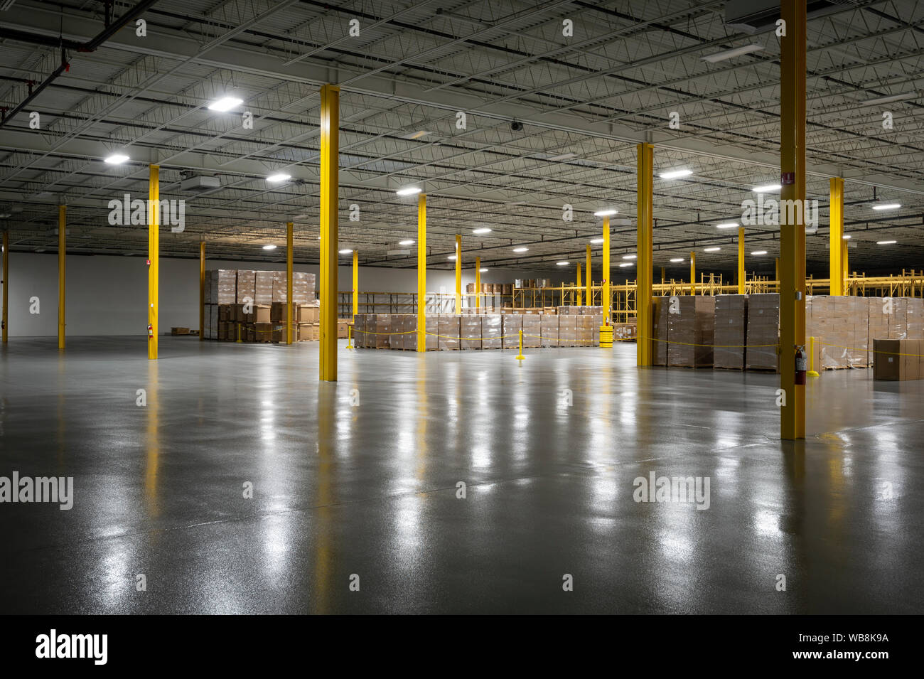 Clean New Warehouse Interior Stock Photo