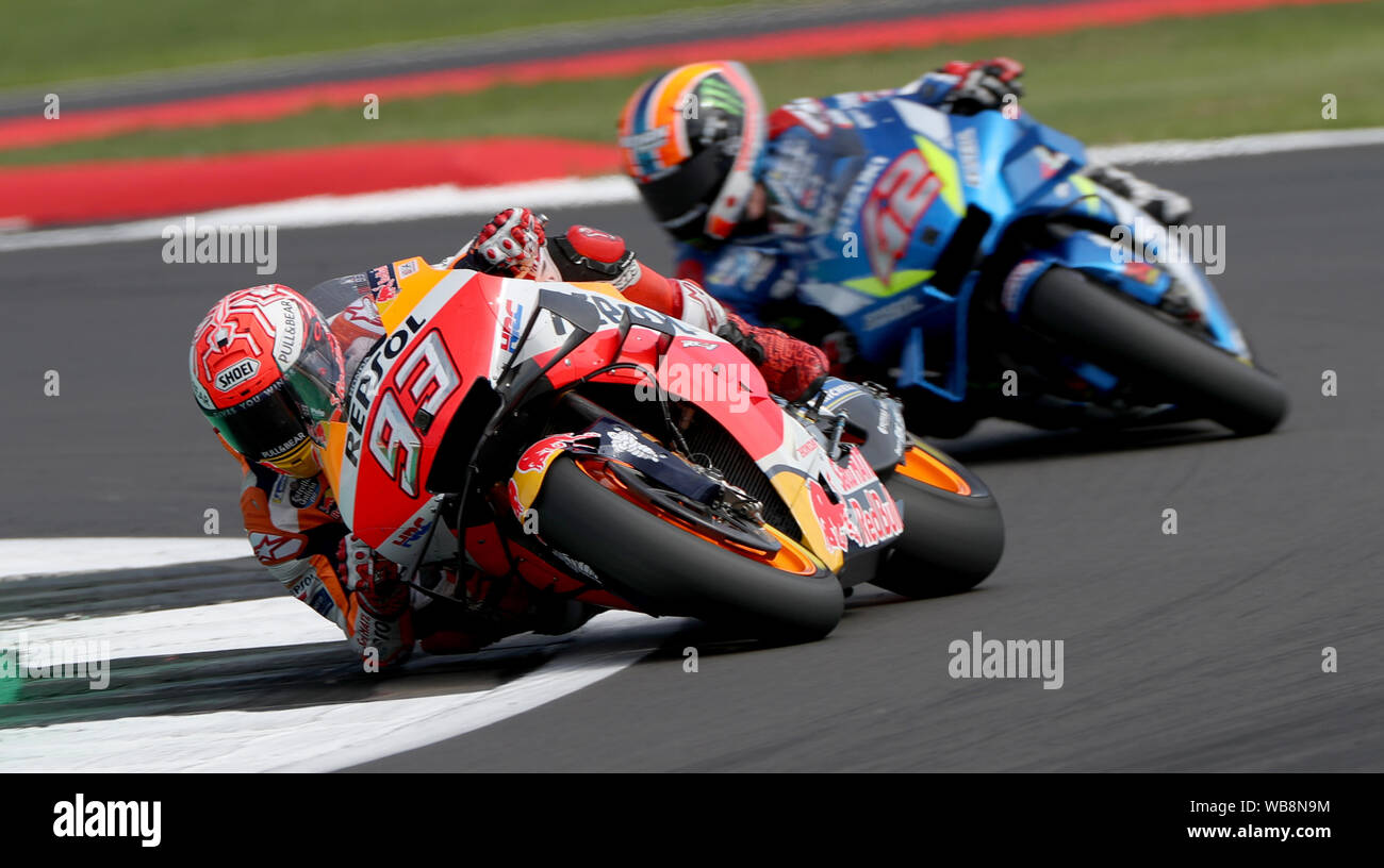 Marc Marquez and Alex Rins during the GoPro British Grand Prix MotoGP at  Silverstone, Towcester Stock Photo - Alamy