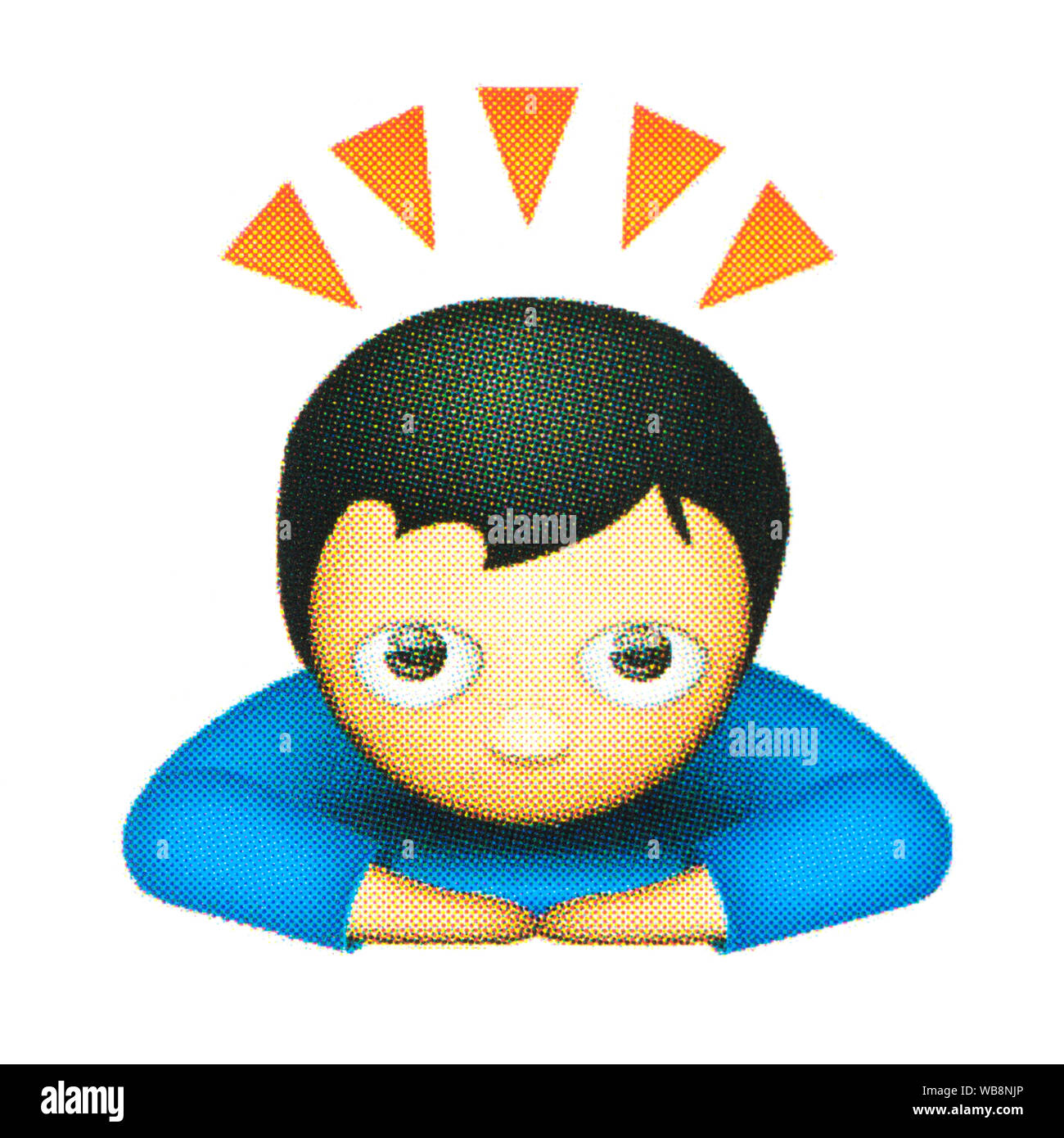Person bowing emoticon Stock Photo