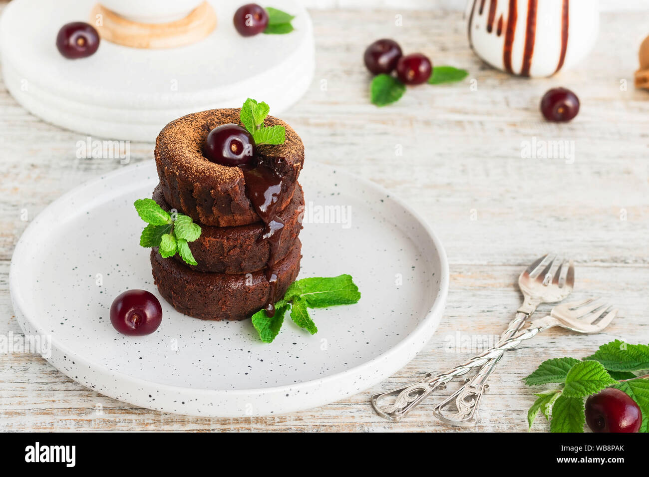 Chocolate fondant a traditional french chocolate cake with liquid