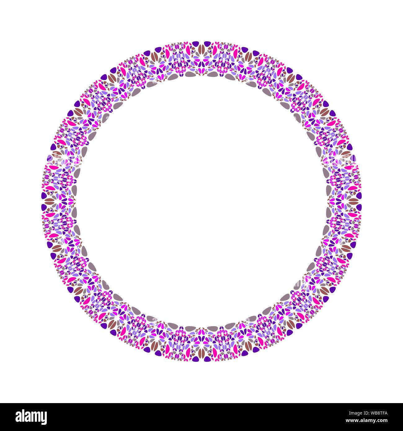Mosaic circular border - abstract round vector design element on white background Stock Vector
