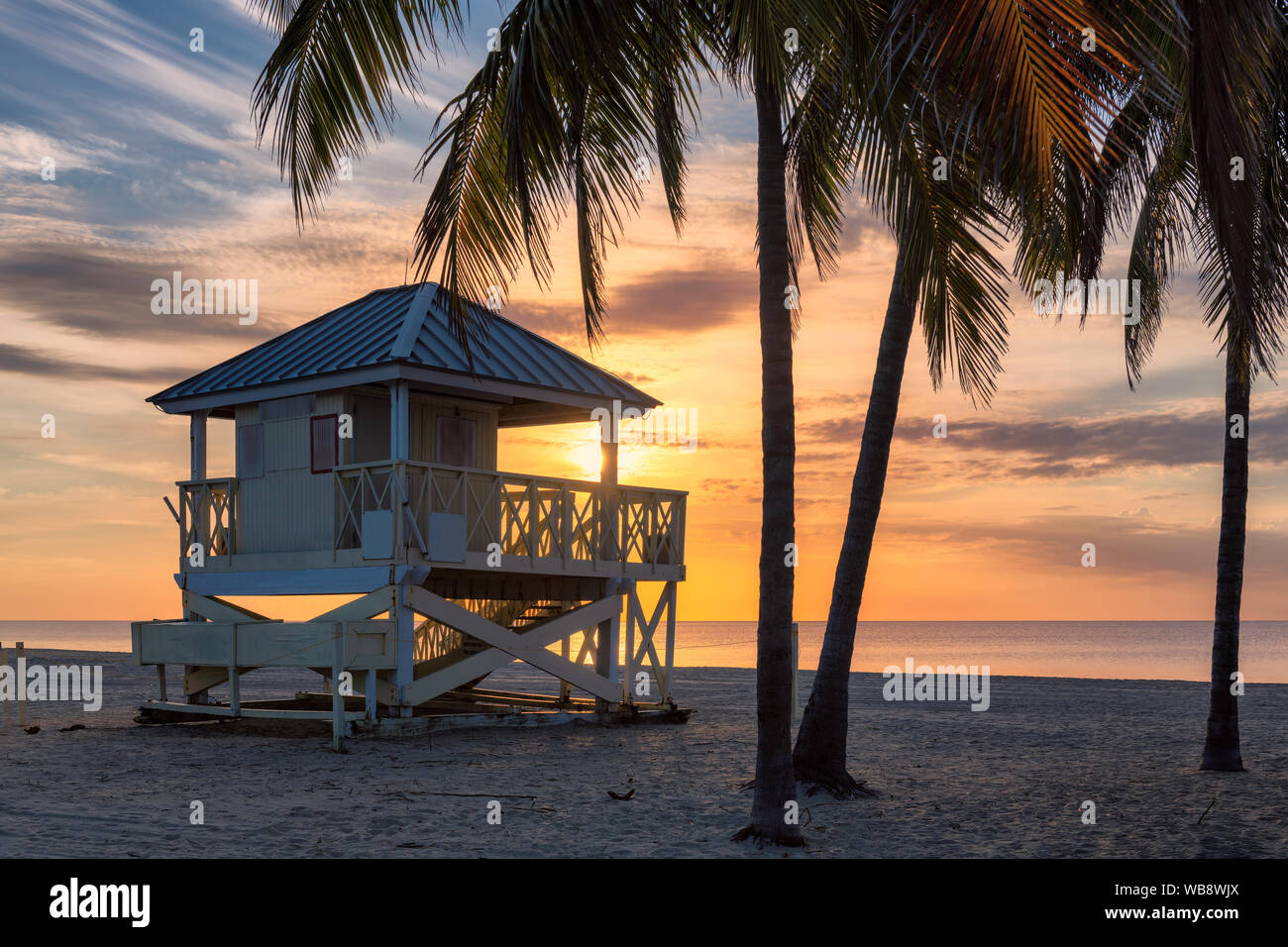 Miami Beach at sunrise Stock Photo