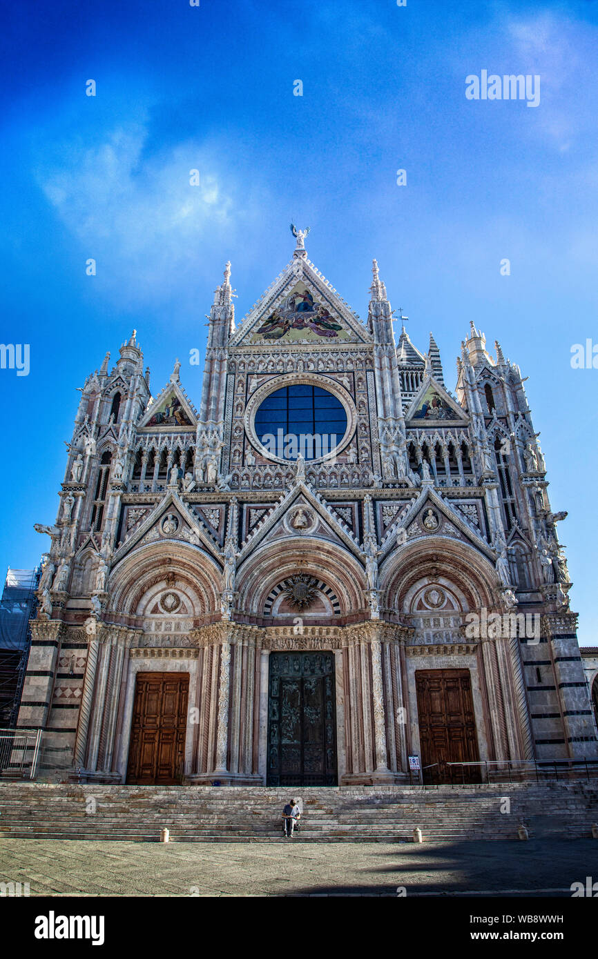 The Sienna Cathedral or Santa Maria Assunta Cathedral in Sienna, Italy. Stock Photo