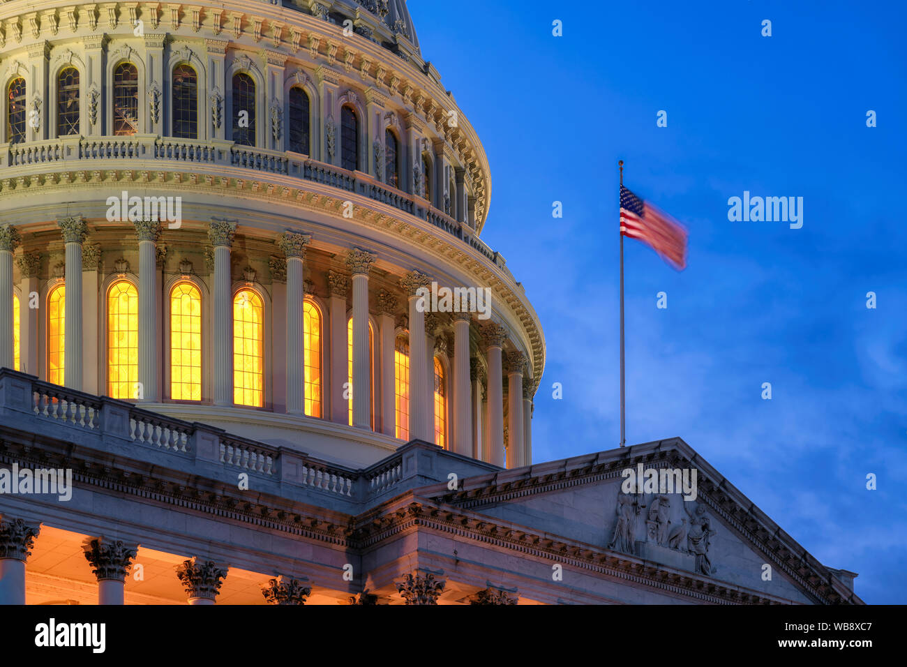 US Capitol Building at night in Washington DC, USA Stock Photo