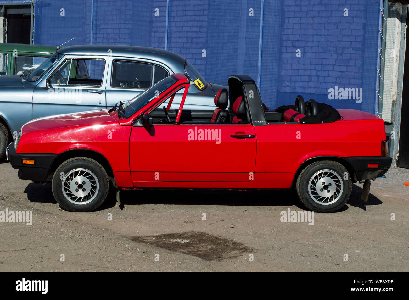 Firm 'Nizhegorodets.' Red convertible Natasha, VAZ. Russia Stock Photo