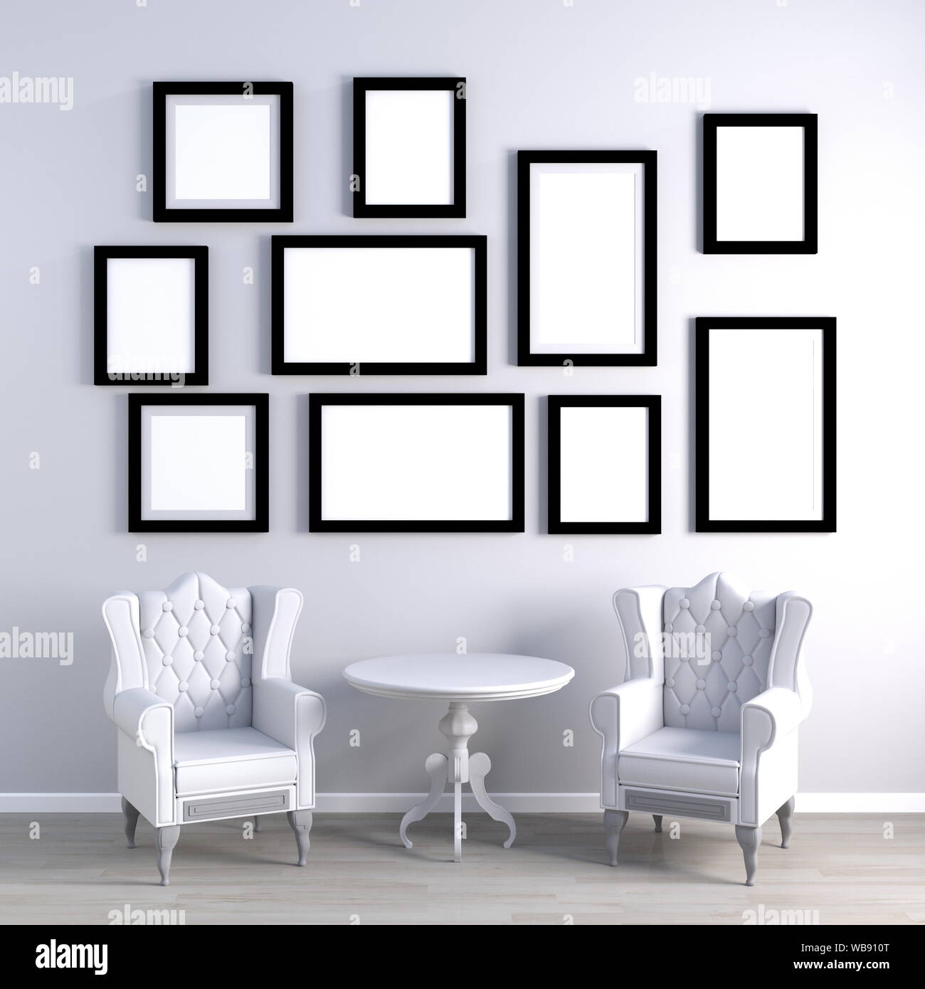 Set of Picture Frames with Blank Content Stock Photo