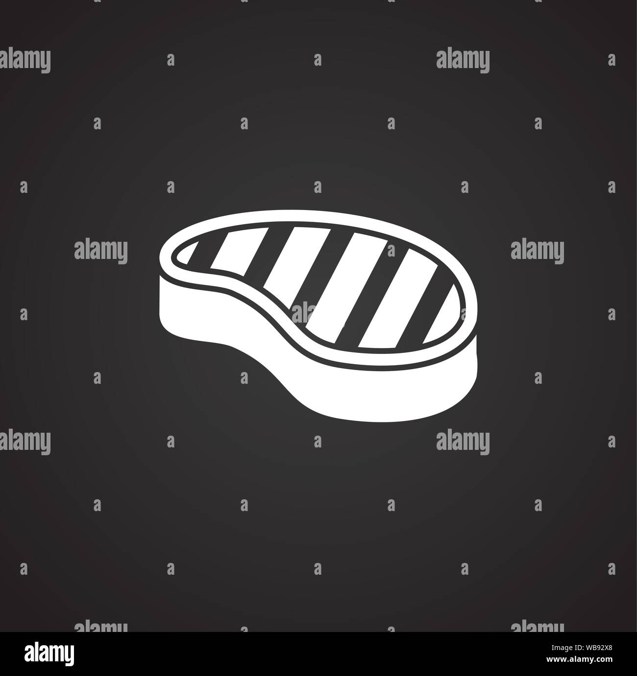 Steak related icons set on background for graphic and web design ...