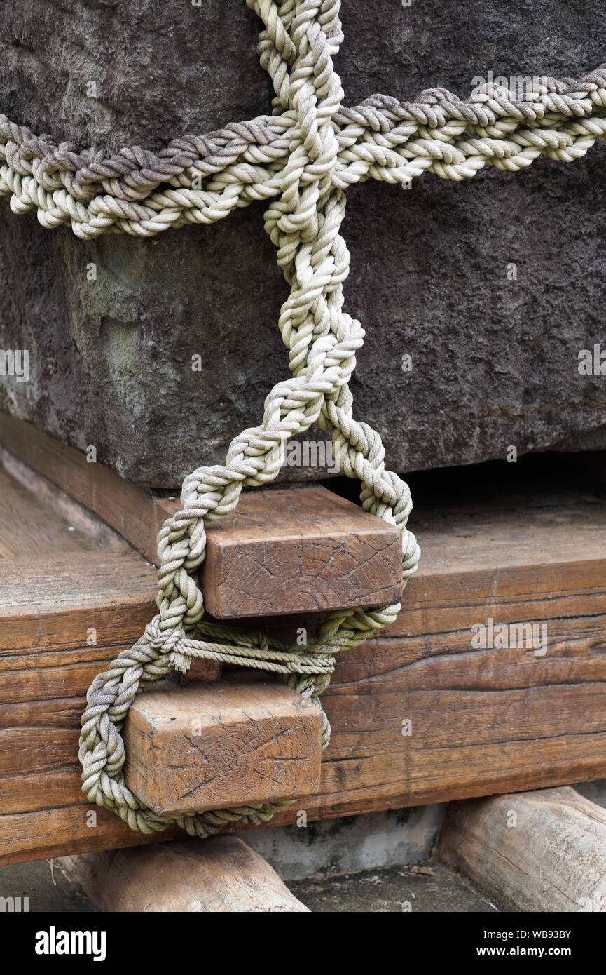 Neolithic method of transporting a huge granite stone. The granite ...