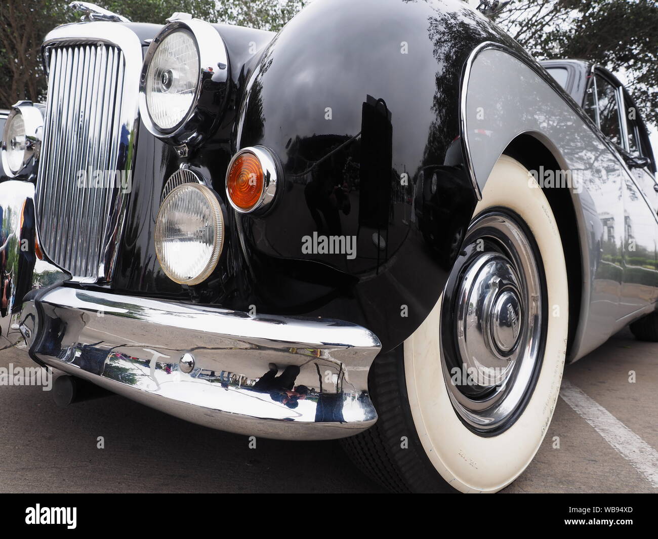 Jaguar classic sedan at the 6th Exhibition of British Classic Cars in