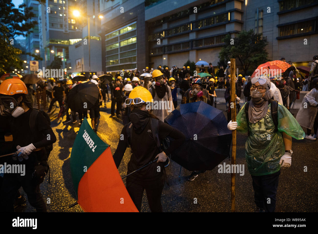 Protesters occupy a road during the demonstration.Tens of thousands of Pro-democracy protesters rallied on the streets of Hong Kong in another round of demonstration triggered by the now suspended extradition bill put forward by the government. However demonstrators are calling for a total withdrawal of the bill and demand the government to set up a independent body to investigate on the police brutality actions against protesters. Stock Photo