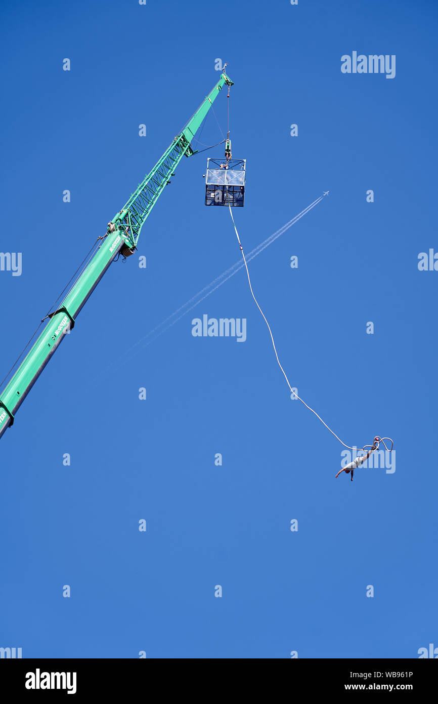 Bungeejumping at The National Dive and Activity Centre, Tidenham, Chepstow, Gloucestershire