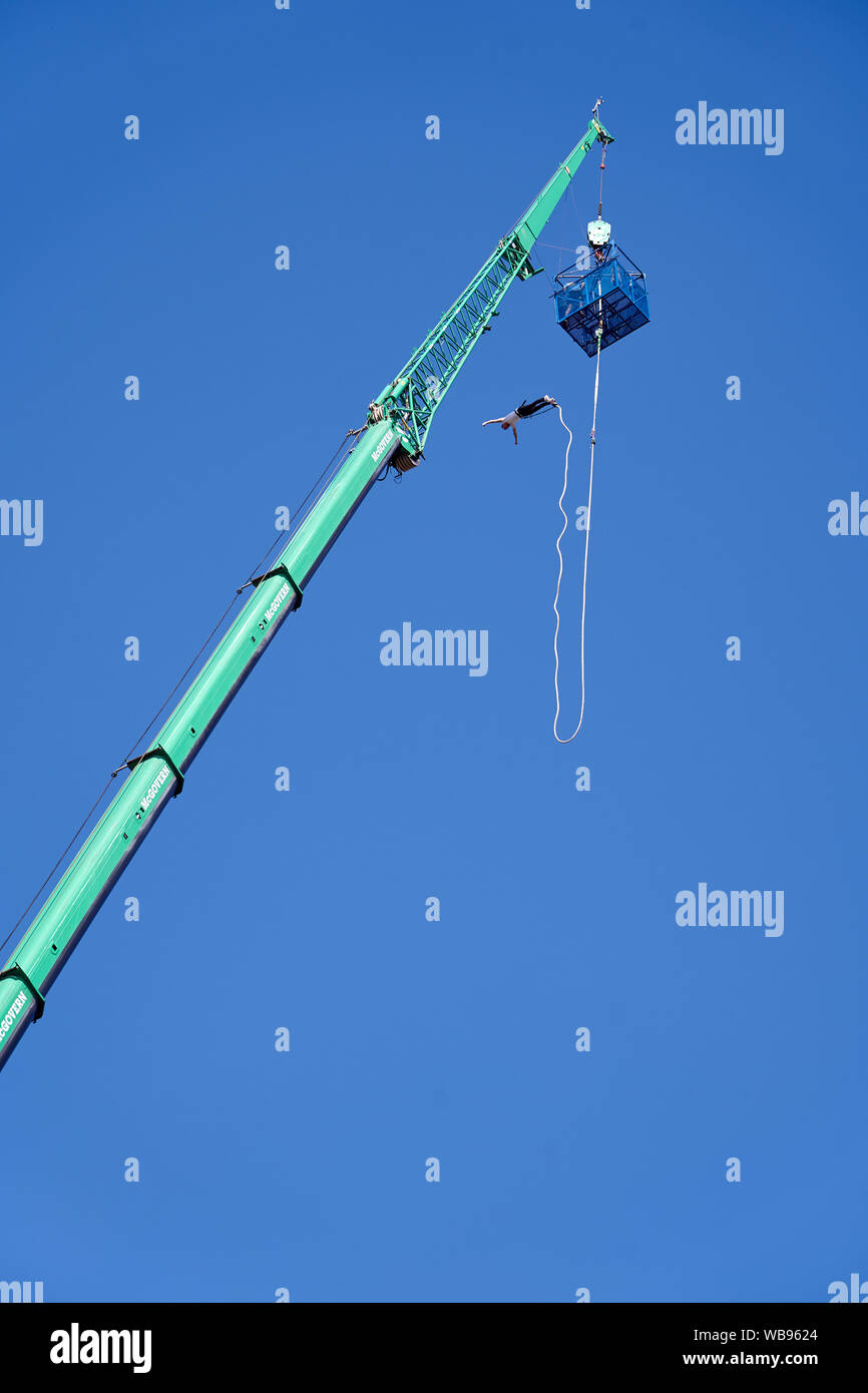 Bungeejumping at The National Dive and Activity Centre, Tidenham, Chepstow, Gloucestershire