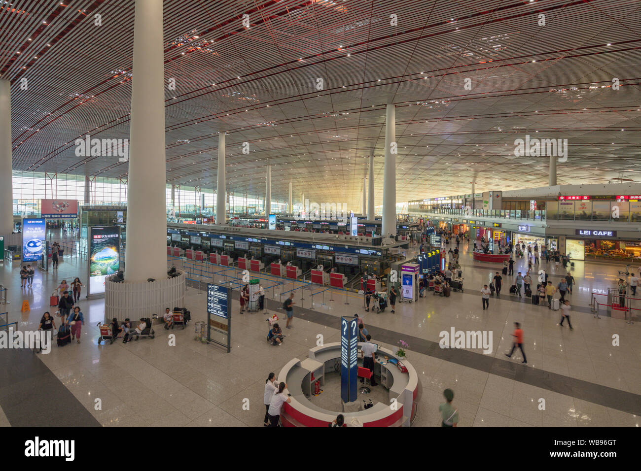 interior of Terminal 3, Beijing Capital International airport, Beijing, China Stock Photo