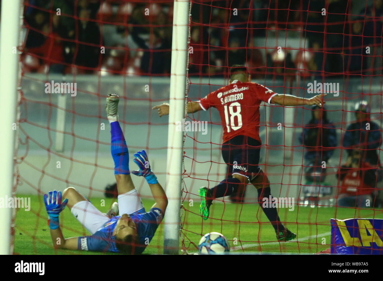 BUENOS AIRES, 24.08.2019: Silvio Romero celebrates his goal  during the match between Independiente and Colón Santa Fé for match of Superliga Argentin Stock Photo