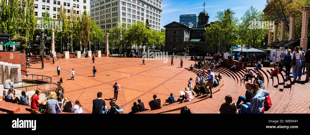 Pioneer Courthouse Square Stock Photo